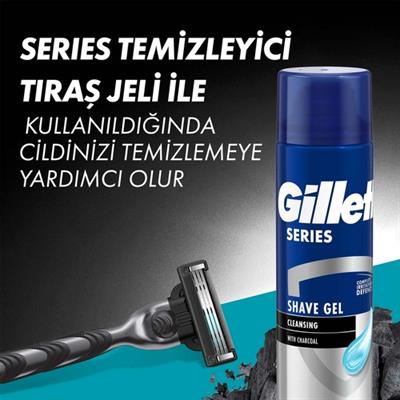 Gillette Mach 3makine 2 Yedekli + Series Tıraş Jeli 200 ml