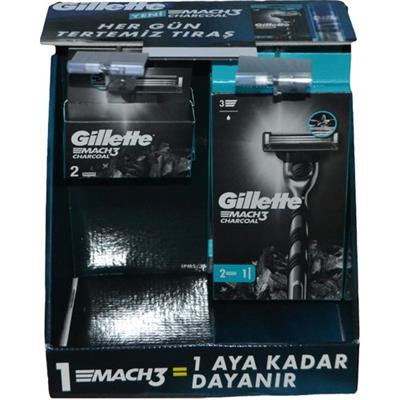 Gillette Mach3 Charcoal Set ( 2 Adet 2 Up Makine + 2 Adet 2’li Yedek )