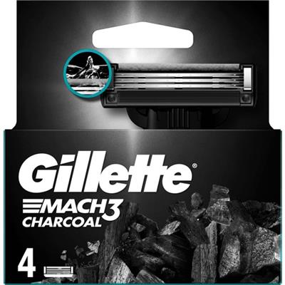 Gillette Mach3 Charcoal Tıraş Bıçağı 4 Adet Mikrofin Koruyucularla Cilt Tahrişini Azaltan