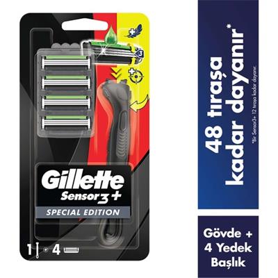 Gillette Sensor3+ Special Edition 4lü Yedek Bıçağı Başlıklı Tıraş Makinesi