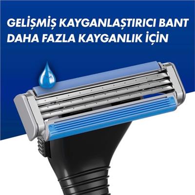Gillette Sensor3 Tıraş Makinesi - 3 Bıçaklı, Kayganlaştırıcı Bant ve Oynar Başlık ile, 1 Adet + 6 Yedek Bıçak