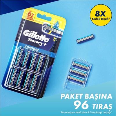 Gillette Sensor3 Yedek Tıraş Bıçağı 8 Adet