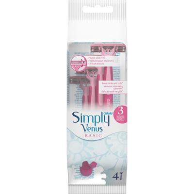 Gillette Simply Venus 3 Kadın Kullan At Tıraş Bıçağı 4lü Kaygan Bantlı Tahriş Azaltıcı Başlık