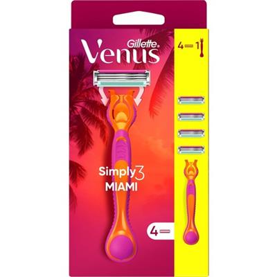 Gillette Simply Venus 3 Tıraş Makinesi + 3 Yedek Tıraş Bıçağı