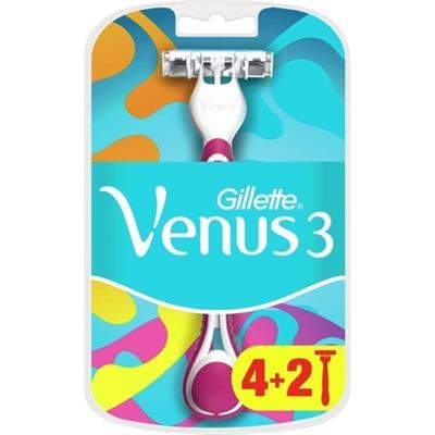 Gillette Venus 3 Renkli Kadınlar için Tek Kullanımlık Tıraş Bıçağı - Pürüzsüz Kayma ve Az Tahriş, 6lı Paket