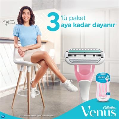 Gillette Venus Sensitive Kullan-At Kadın Tıraş Bıçağı 3’lü