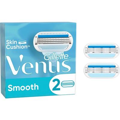 Gillette Venus Smooth Kadın Tıraş Bıçağı, 3 Bıçaklı ve Kayganlaştırıcı Bantlı, 2 Adet