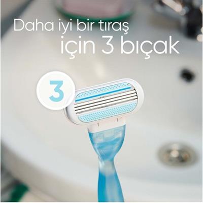 Gillette Venus Smooth Kadın Tıraş Makinesi - 3 Bıçaklı, Kayganlaştırıcı Bant ile, 1 Adet Makine + 5 Yedek Başlık
