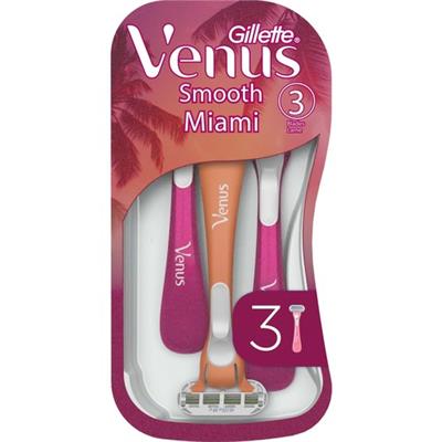 Gillette Venus Smooth Miami Kadın Tıraş Bıçakları, 3lü Kadın Kullan At Tıraş Bıçakları