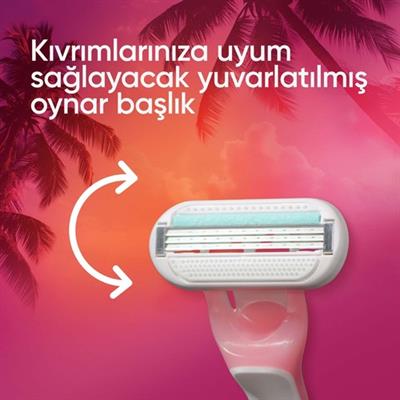 Gillette Venus Smooth Miami Kadın Tıraş Bıçakları, 3lü Kadın Kullan At Tıraş Bıçakları