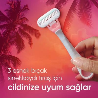 Gillette Venus Smooth Miami Kadın Tıraş Bıçakları, 3lü Kadın Kullan At Tıraş Bıçakları