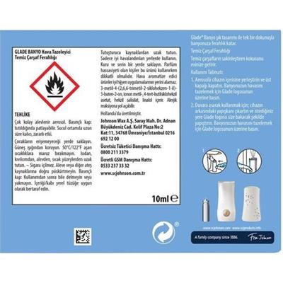 Glade Banyo Hava Tazeleyici Yedek Temiz Çarşaf Ferahlığı; 10 ml