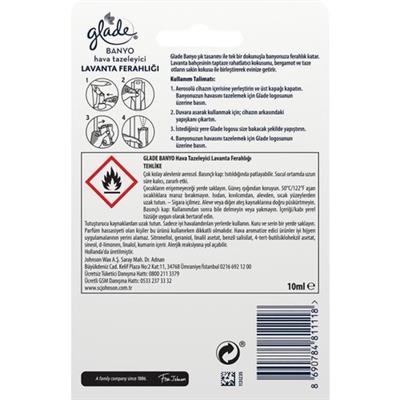Glade Lavanta Ferahlığı Banyo ve Oda Kokusu Yedeği 10 ml Kötü Kokuları Giderici Etki