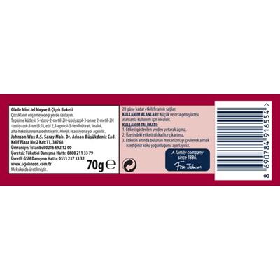 Glade Mini Jel Oda Kokusu Meyve ve Çiçek Buketi Kötü Kokulara Karşı Etkili 70 g