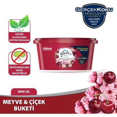 Glade Mini Jel Oda Kokusu Meyve ve Çiçek Buketi Kötü Kokulara Karşı Etkili 70 g