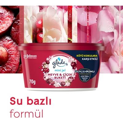 Glade Mini Jel Oda Kokusu Meyve ve Çiçek Buketi Kötü Kokulara Karşı Etkili 70 g