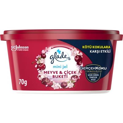 Glade Mini Jel Oda Kokusu Meyve ve Çiçek Buketi Kötü Kokulara Karşı Etkili 70 g