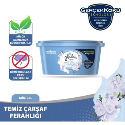 Glade Mini Jel Oda Kokusu Temiz Çarşaf Ferahlığı 70 gr Uzun Süre Kalıcı Koku Giderici