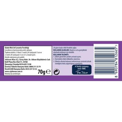Glade Oda Kokusu Mini Jel Lavanta 70 Gr Kötü Kokulara Karşı Etkili Ferahlık