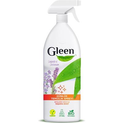 Gleen Organik İçerikli Vegan 1 lt Lavanta-Geranium Sprey Yüzey Temizleyici