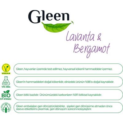 Gleen Organik İçerikli Vegan 1 lt Lavanta-Bergamot Sıvı Performans Çamaşır Deterjanı