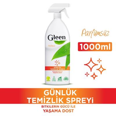 Gleen Organik İçerikli Vegan 1 lt Parfümsüz Sprey Yüzey Temizleyici
