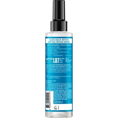 Gliss Aqua Revive Hyalüron & Deniz Yosunu Özlü Nemlendirici Saç Bakım Kremi  200 ml Normal ve Kuru Saçlar