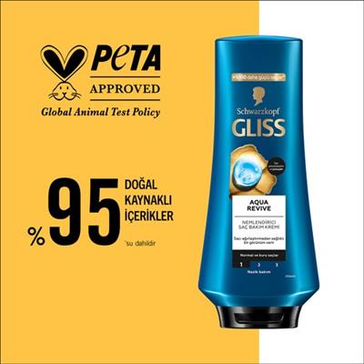 Gliss Aqua Revive  Hyalüron ve Deniz Yosunu Özlü Nemlendirici Saç Bakım Kremi 360  ml Normal ve Kuru Saçlar