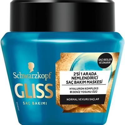 Gliss Aqua Revive Hyaluron ve Deniz Yosunu içeren Nemlendirici 2si 1 Arada Maske 300ml