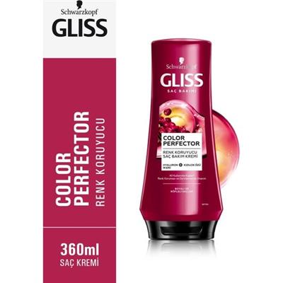 Gliss Color Perfector Renk Koruyucu Saç Bakım Kremi - Hyaluron İksiri ve Kızılcık Özü ile 360 ml