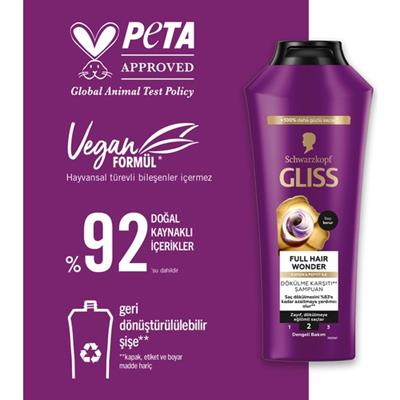 Gliss Full Hair Wonder Kafein & Peptit Saç Dökülme Karşıtı Şampuan 400 ml Dökümeye Eğilimli Saçlar