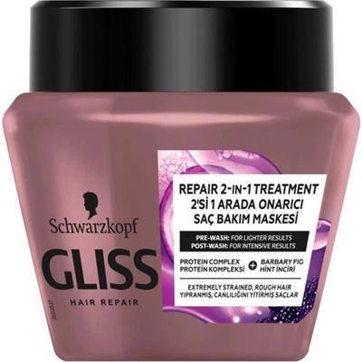 Gliss Serum Deep Repair 2Sİ 1 ARADA Onarıcı Saç Bakım Maskesi - Protein Kompleksi ve Hint İnciri ile 300 ml