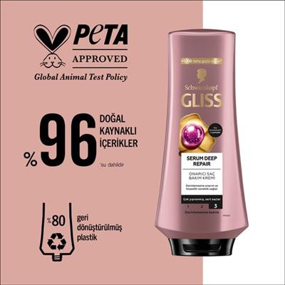 Gliss Serum Deep Repair  Hyalüron İksiri &  Kızılcık Onarıcı Saç Bakım Kremi 360 ml Yıpranmış Sert Saçlar