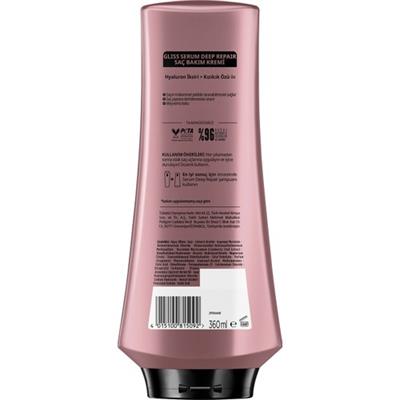 Gliss Serum Deep Repair  Hyalüron İksiri &  Kızılcık Onarıcı Saç Bakım Kremi 360 ml Yıpranmış Sert Saçlar