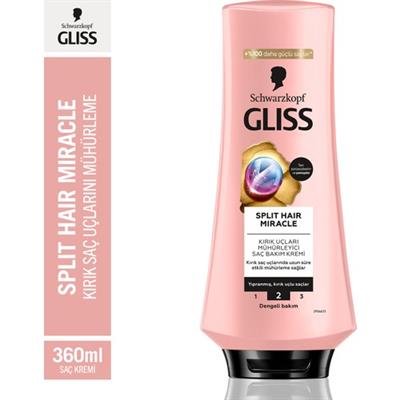 Gliss Split Hair Miracle İyonik Kompleks Kırık Uçları Mühürleyen Saç Bakım Kremi 360 ml Yıpranmış Saçlar
