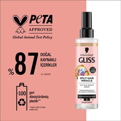 Gliss Split Hair Miracle  İyonik Kompleks Kırık Uçları Mühürleyen Saç Bakım Kremi 200 ml Yıpranmış Saçlar