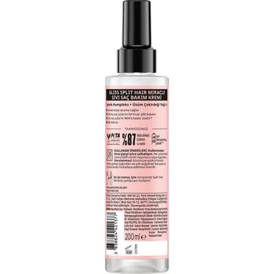 Gliss Split Hair Miracle  İyonik Kompleks Kırık Uçları Mühürleyen Saç Bakım Kremi 200 ml Yıpranmış Saçlar