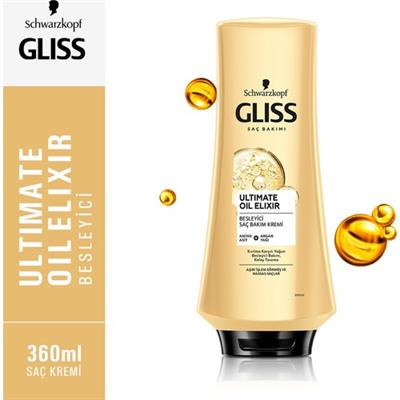 Gliss Ultimate Oil Elixir Besleyici Saç Bakım Kremi - Aminoasit ve Argan Yağı ile 360 ml