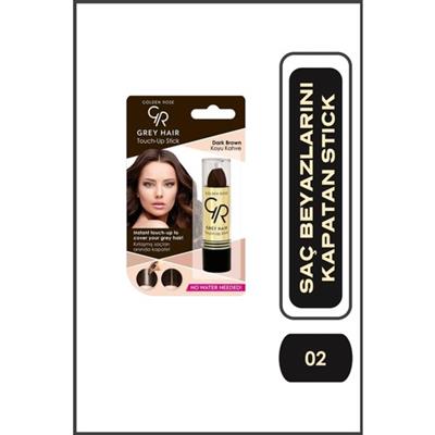 Golden Rose Grey Hair Touch-Up Stick No:02 Dark Brown - Saç Beyazlarını Kapatan Stick - 8691190067144