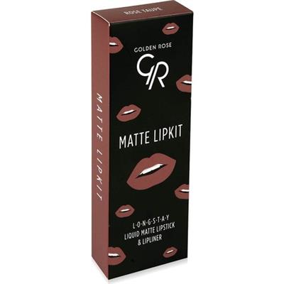 Golden Rose Matte Lip Kit - Rose Taupe - Likit Mat Ruj & Dudak Kalemi - 8691190433437