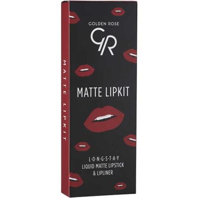 Golden Rose Matte Lip Kit - Scarlet Red - Likit Mat Ruj & Dudak Kalemi - 8691190432942