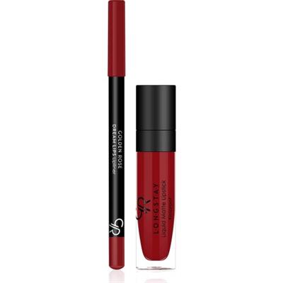 Golden Rose Matte Lip Kit - Scarlet Red - Likit Mat Ruj & Dudak Kalemi - 8691190432942