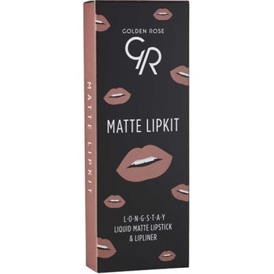 Golden Rose Matte Lip Kit - Warm Nude - Likit Mat Ruj & Dudak Kalemi - 8691190433406