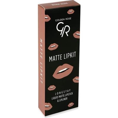Golden Rose Matte Lip Kit - Warm Nude - Likit Mat Ruj & Dudak Kalemi - 8691190433406