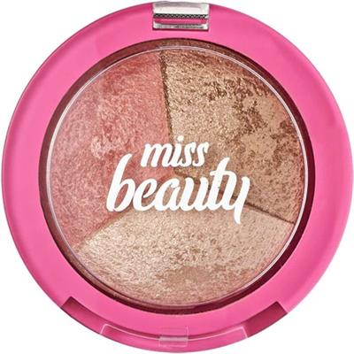 Golden Rose Miss Beauty Glow Baked Trio - Glow Baked Trio - Allık & Bronzlaştırıcı & Aydınlatıcı