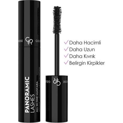 Golden Rose Panoramic Lashes All In One Mascara - Black - Uzunluk Veren Maskara - 8691190965402