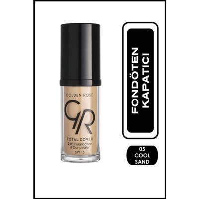 Golden Rose Total Cover 2in1 Foundation & Concealer No: 05 Cool Sand - Fondöten & Kapatıcı - 8691190963651