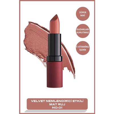 Golden Rose Velvet Matte Ruj No:01 Uzun Süre Kalıcı Mat Bitişli Dudak Makyajı