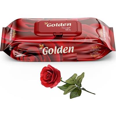 Golden Tiryandafil Gül Kokulu Islak Mendil 120LI - 12li 1440 Yaprak