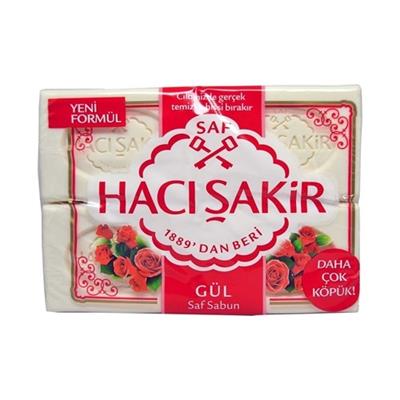 Hacı Şakir Gül Sabunu Saf Malzeme ile Temizleyici Etki 4x150 gr Beyaz Renk